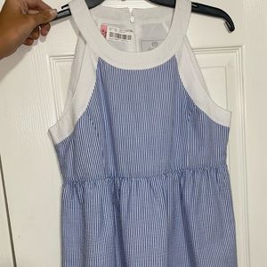 Blue and White striped Tank